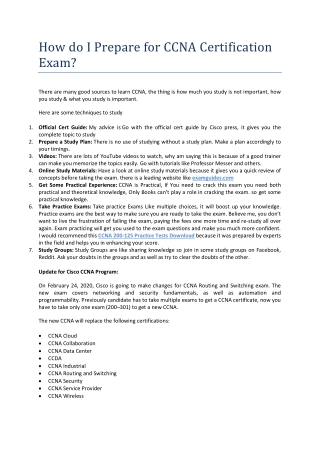 How to prepare for Cisco CCNA Certification Exam