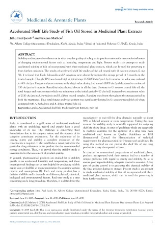 Accelerated Shelf Life Study of Fish Oil Stored in Medicinal Plant Extracts