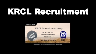 KRCL Recruitment 2019 Apply Online For 135 Trainee Apprentice Vacnices