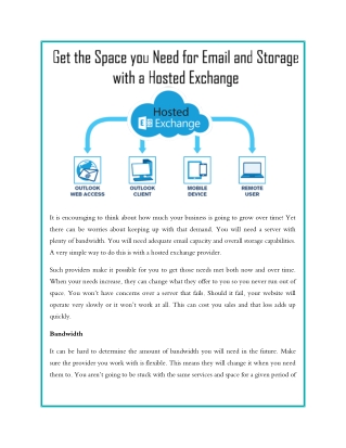 Get the Space you Need for Email and Storage with a Hosted Exchange