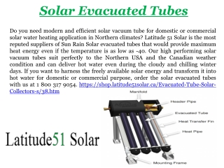 Solar Evacuated Tubes