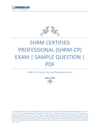 SHRM Certified Professional (SHRM-CP) Exam | Sample Question | PDF