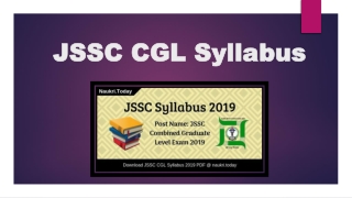 JSSC CGL Syllabus 2019 PDF JSSC CGSCE Exam Pattern Pre & Mains