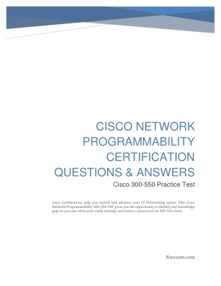 Cisco Network Programmability Certification Questions & Answers
