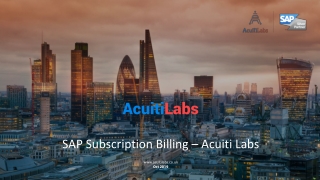 SAP Subscription Billing – Acuiti Labs