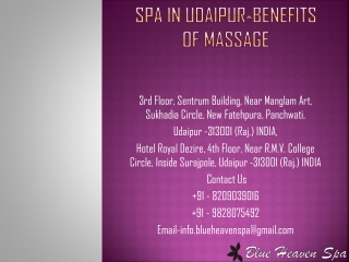 Spa in Udaipur-Benefits of Massage