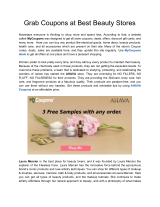 Grab Coupons at Best Beauty Stores