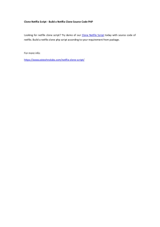 Clone Netflix Script - Build a Netflix Clone Source Code PHP
