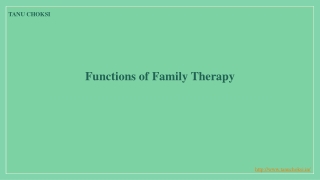 Functions of Family Therapy