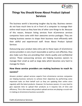 Things You Should Know About Product Upload Services