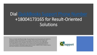 Dial QuickBooks Support Phone Number 18004173165 for Result-Oriented Solutions