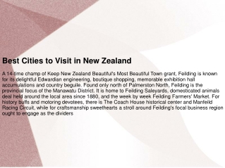 best cities in New Zealand