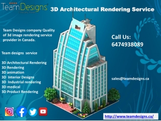 3D Architectural Rendering service in Canada