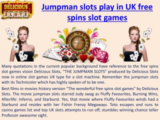 Jumpman slots play in UK free spins slot games