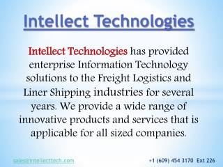 Shipping Software | Cargo Software | Intellect Technologies PPT