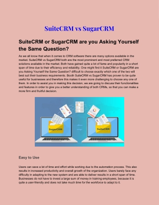 SuiteCRM vs SugarCRM