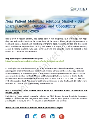 Analysis and In-Depth Future Forecast on Near Patient Molecular Solution Market Till 2026