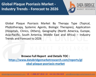 Global Plaque Psoriasis Market - Industry Trends - Forecast to 2026