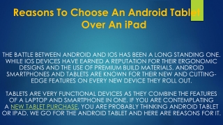 Reasons to choose an android tablet over an