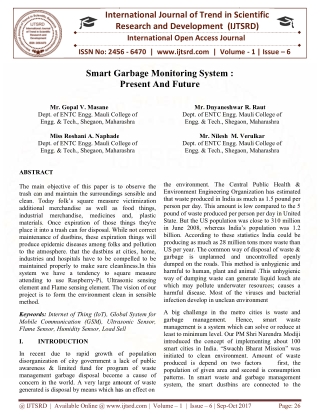 Smart Garbage Monitoring System Present And Future