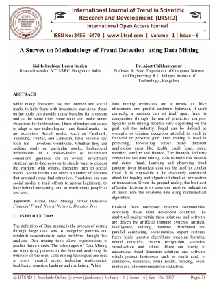 A Survey of Methodaology of Fraud Detection Using Data Mining