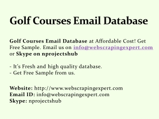 Golf Courses Email Database