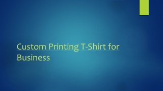 T Shirt Printing for Business