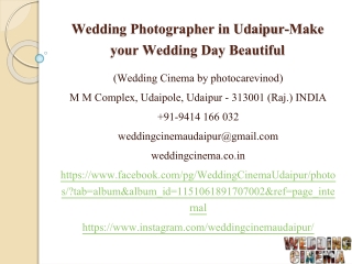Wedding Photographer in Udaipur-Make your Wedding Day Beautiful