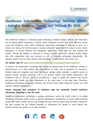 Healthcare Information Technology Services Market - Industry Insights, Trends and Outlook By 2026
