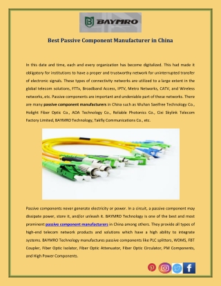 Best Passive Component Manufacturer in China