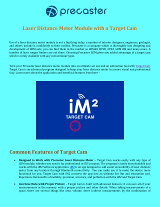 Laser Distance Meter Module with a Target Cam