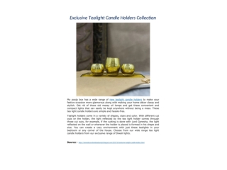 Exclusive Tealight Candle Holders Collection