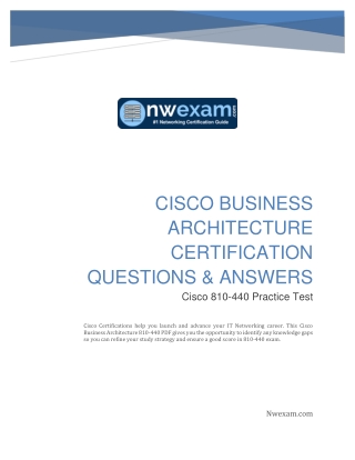 810-440 Business Architecture (DTBAA) Certification Exam Sample Questions and Answers
