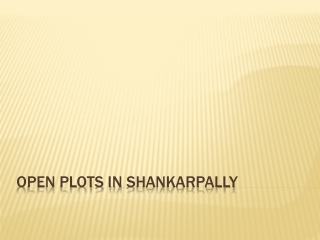 Open Plots in Shankarpally