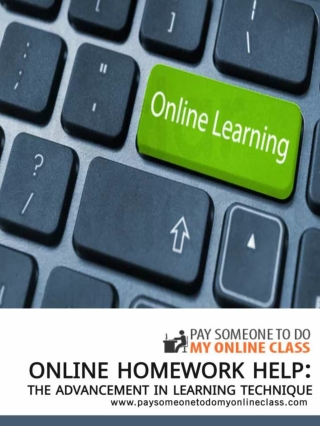 Online Homework Help: The Advancement in Learning Technique