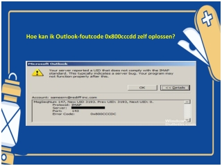 Hoe kan ik Outlook-foutcode 0x800cccdd zelf oplossen?