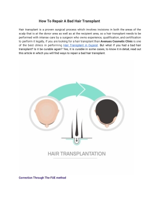 How To Repair A Bad Hair Transplant