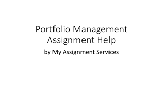 Portfolio Management Assignment Help