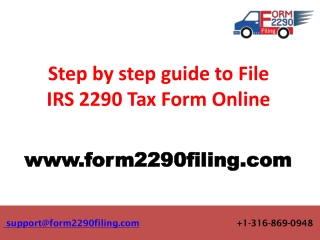 Form 2290 Online Filing | 2290 Tax Form Online for 2019-20 | E File 2290