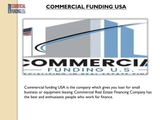 Equipment Leasing Company in USA- Commercial Funding USA