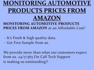 MONITORING AUTOMOTIVE PRODUCTS PRICES FROM AMAZON