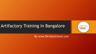 Artifactory Training in Bangalore by Expert