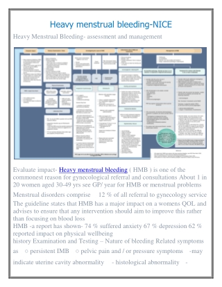 Nice Guidelines Heavy Menstrual Bleeding : Assessment and management