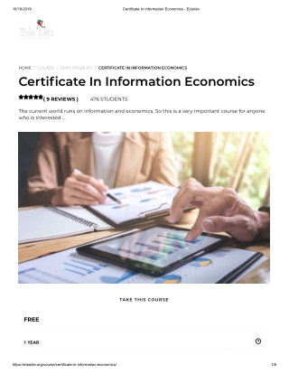 Certificate In Information Economics - Edukite