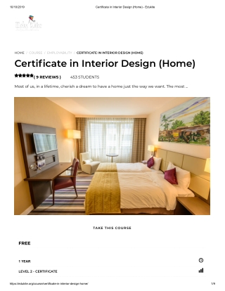 Certificate in Interior Design (Home) - Edukite