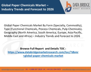 Global Paper Chemicals Market – Industry Trends and Forecast to 2026