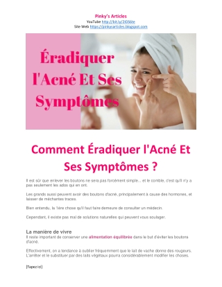 Comment Éradiquer l'Acné Et Ses Symptômes ?