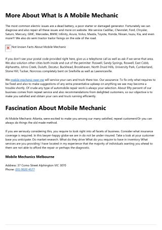 6 Books About mobile mechanic near me You Should Read