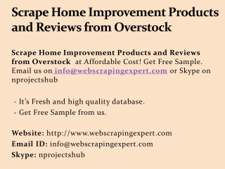 Scrape Home Improvement Products and Reviews from Overstock