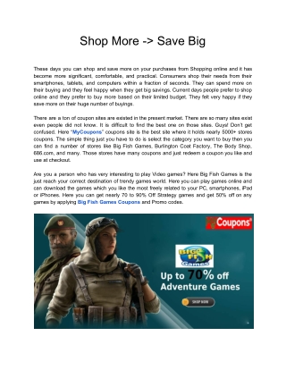Shop More -> Save Big